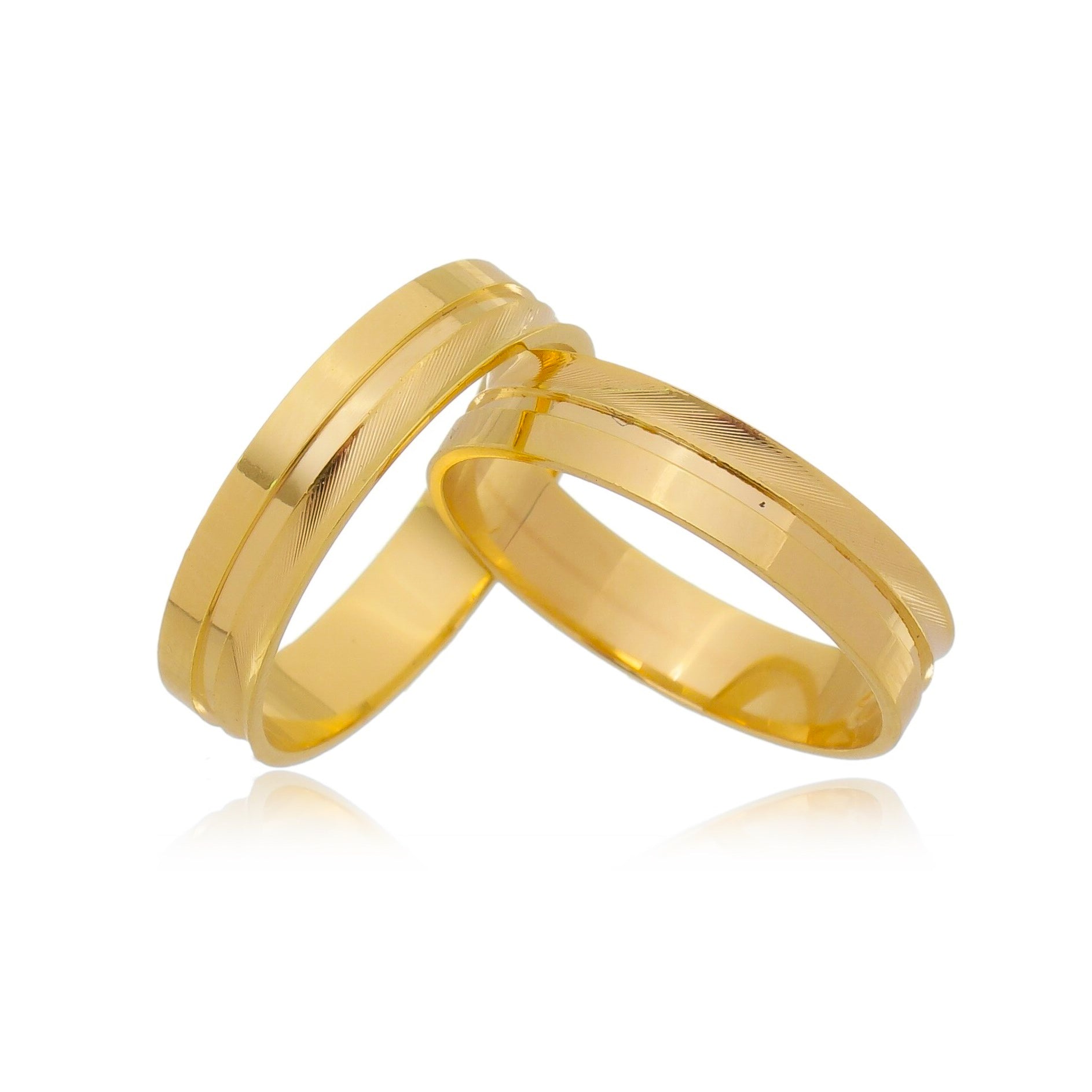 Aliança Ouro Diamantada - A000614