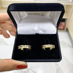 Par de Aliança Ouro 18K Diamantada - A000643