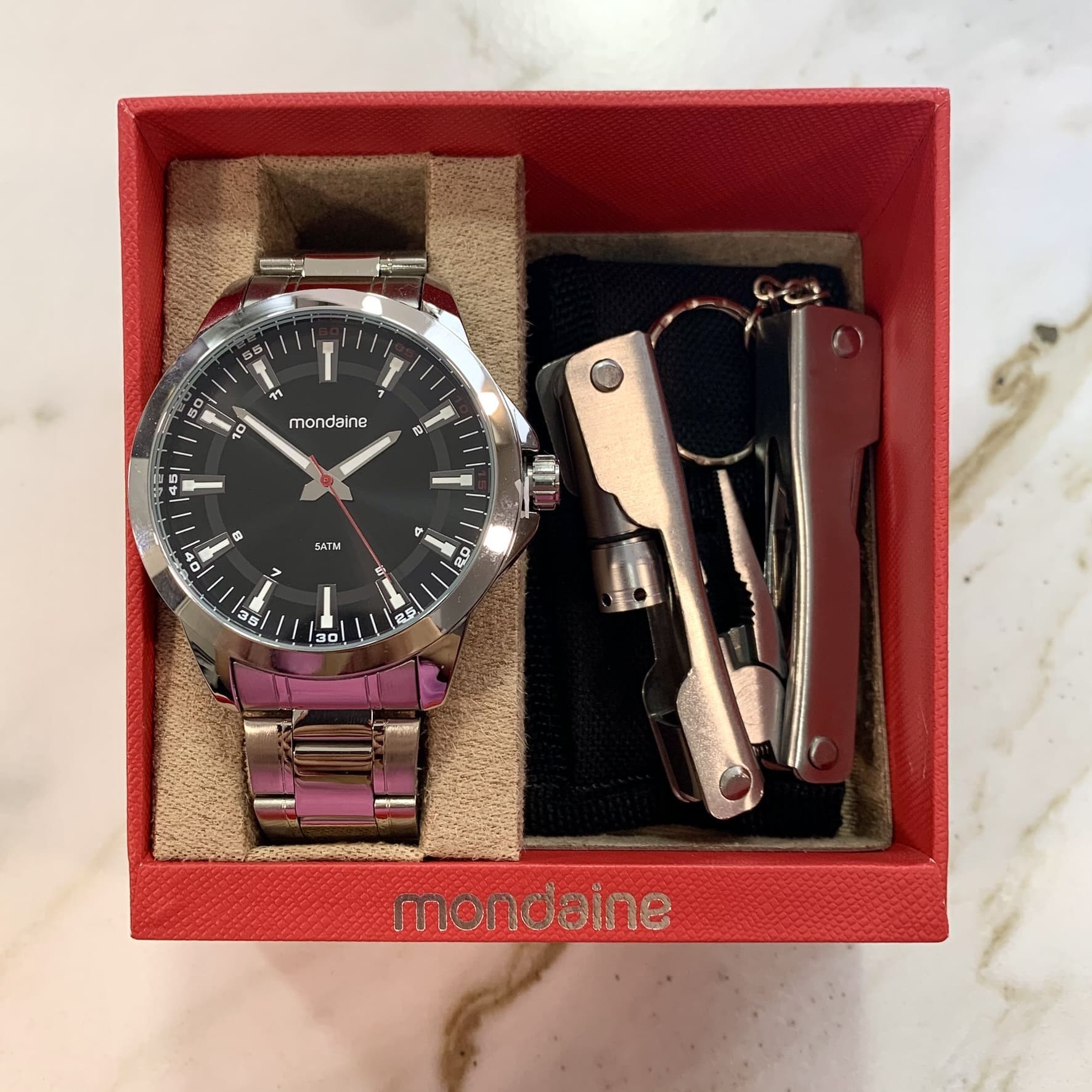 Kit Relógio Mondaine Masculino 99768G0MVNE1K3 - Modelo Jóias