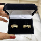 Par de Aliança Ouro 18K Diamantada - A000627 - Modelo Jóias