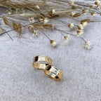 Par de Aliança Ouro 18K Trabalhada - A000232 - Modelo Jóias