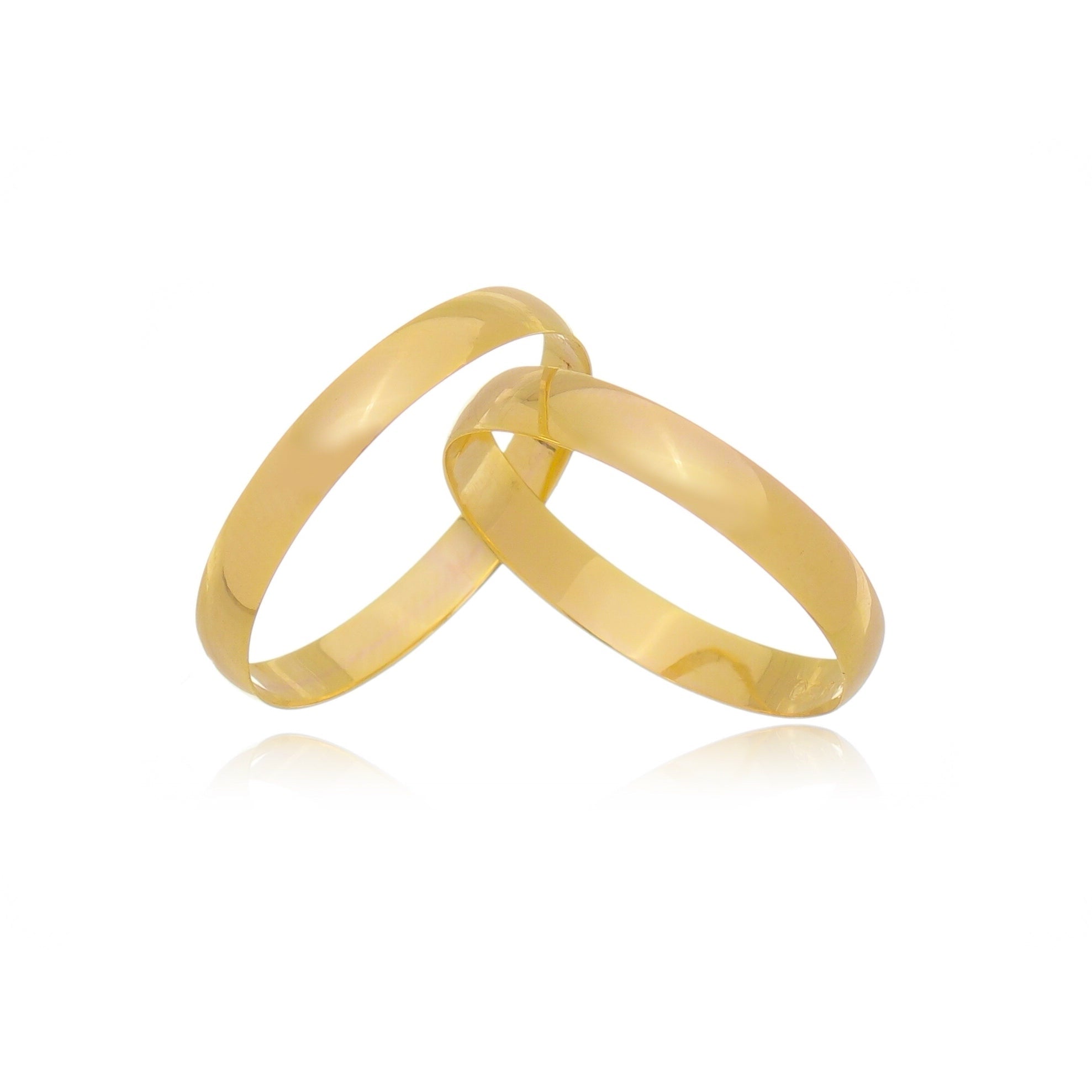 Par de Aliança Ouro 18K Tradicional - A000003 - Modelo Jóias