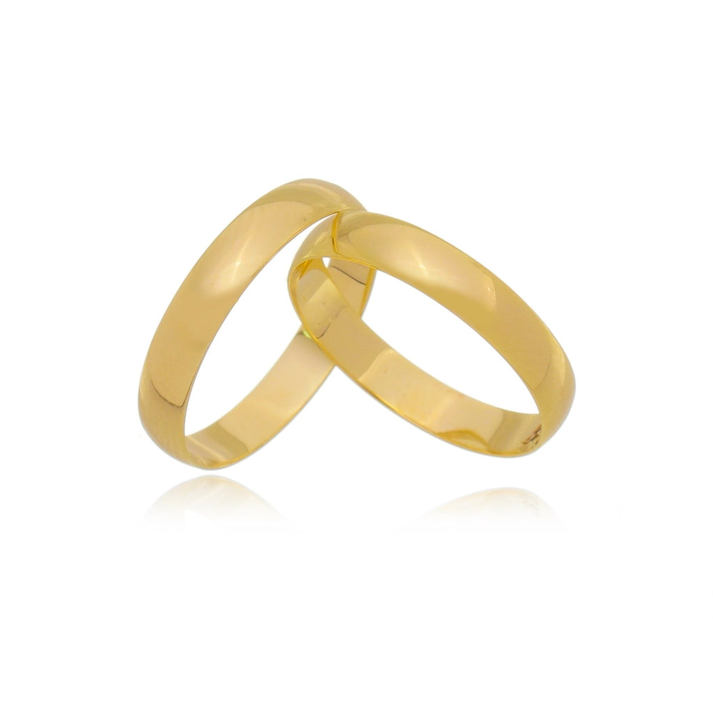Par de Aliança Ouro 18K Tradicional - A000009 - Modelo Jóias
