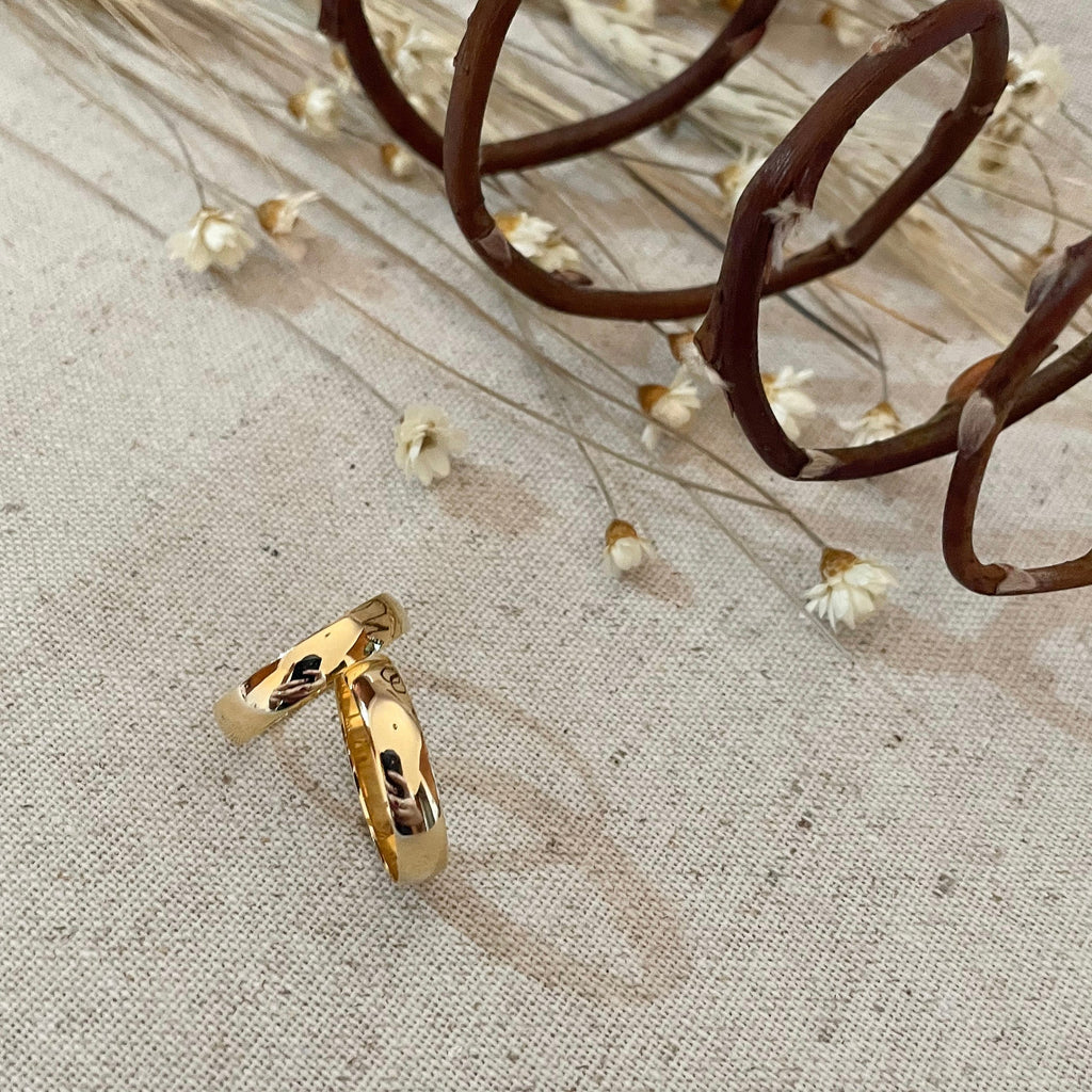 Par de Aliança Ouro 18K Tradicional - A000020 - Modelo Jóias