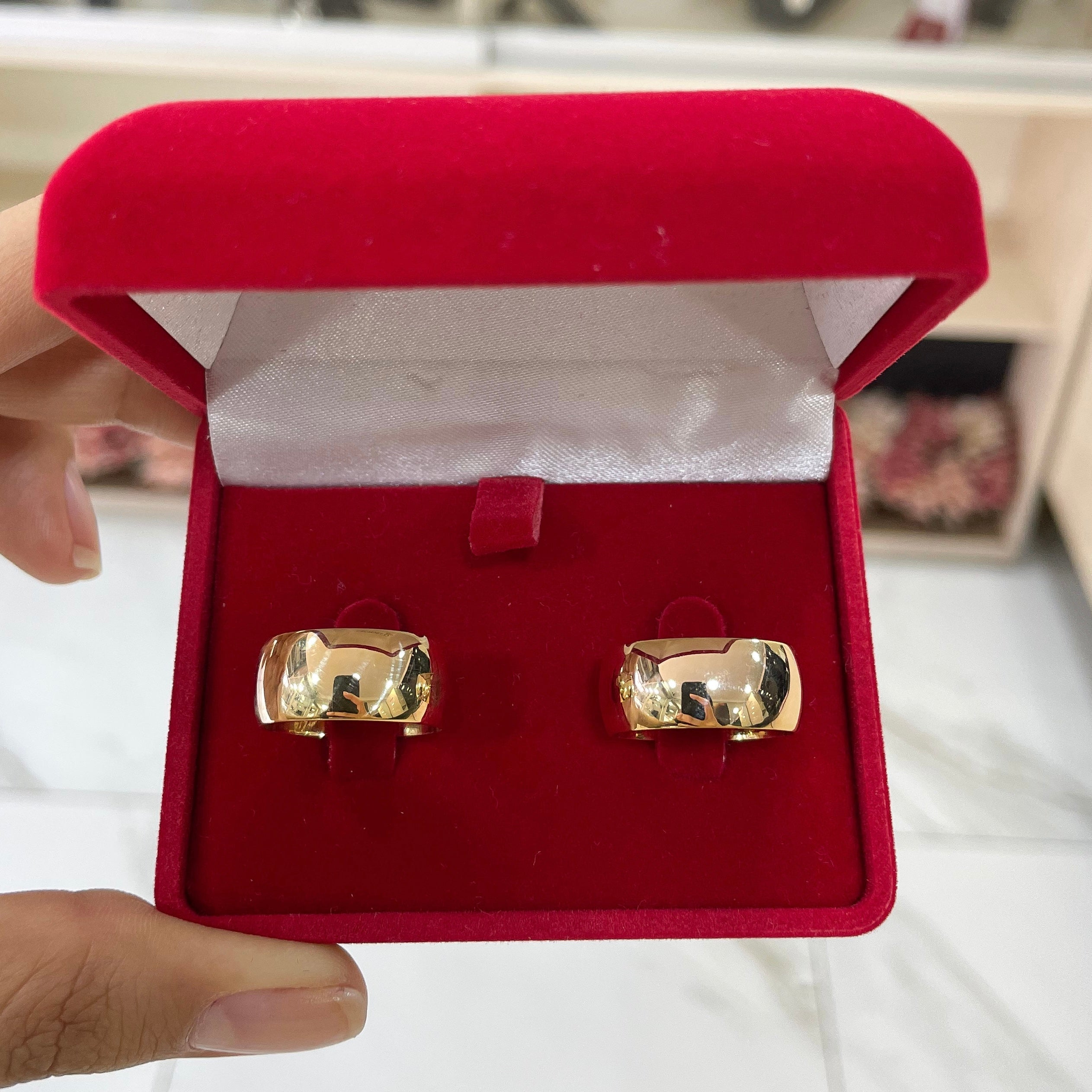 Par de Aliança Ouro 18K Tradicional - A000042 - Modelo Jóias