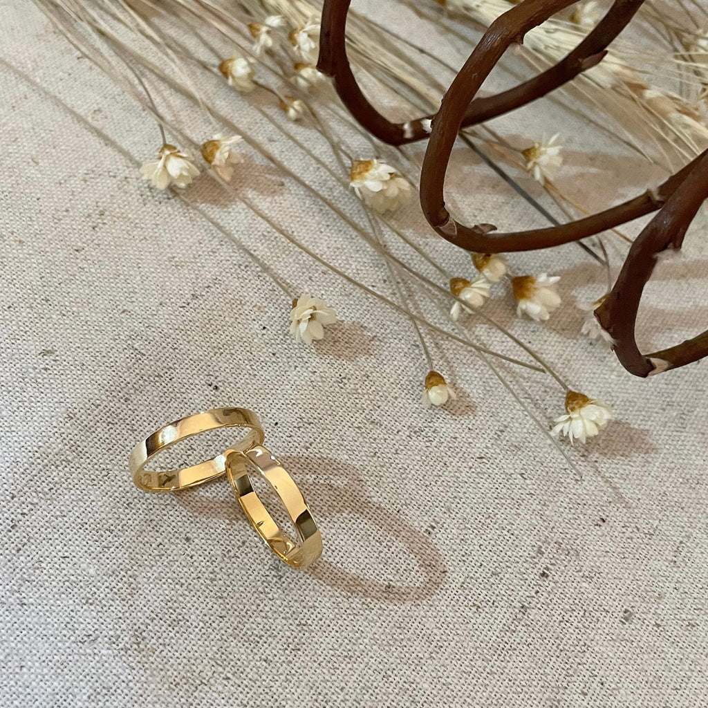 Par de Aliança Ouro 18K Tradicional - A000043 - Modelo Jóias