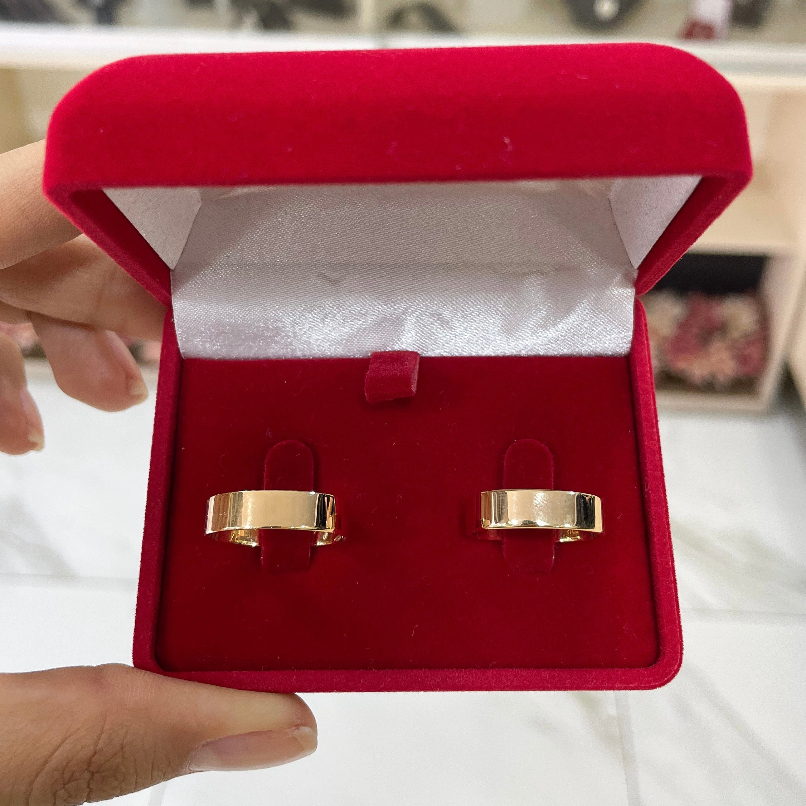 Par de Aliança Ouro 18K Tradicional - A000045 - Modelo Jóias