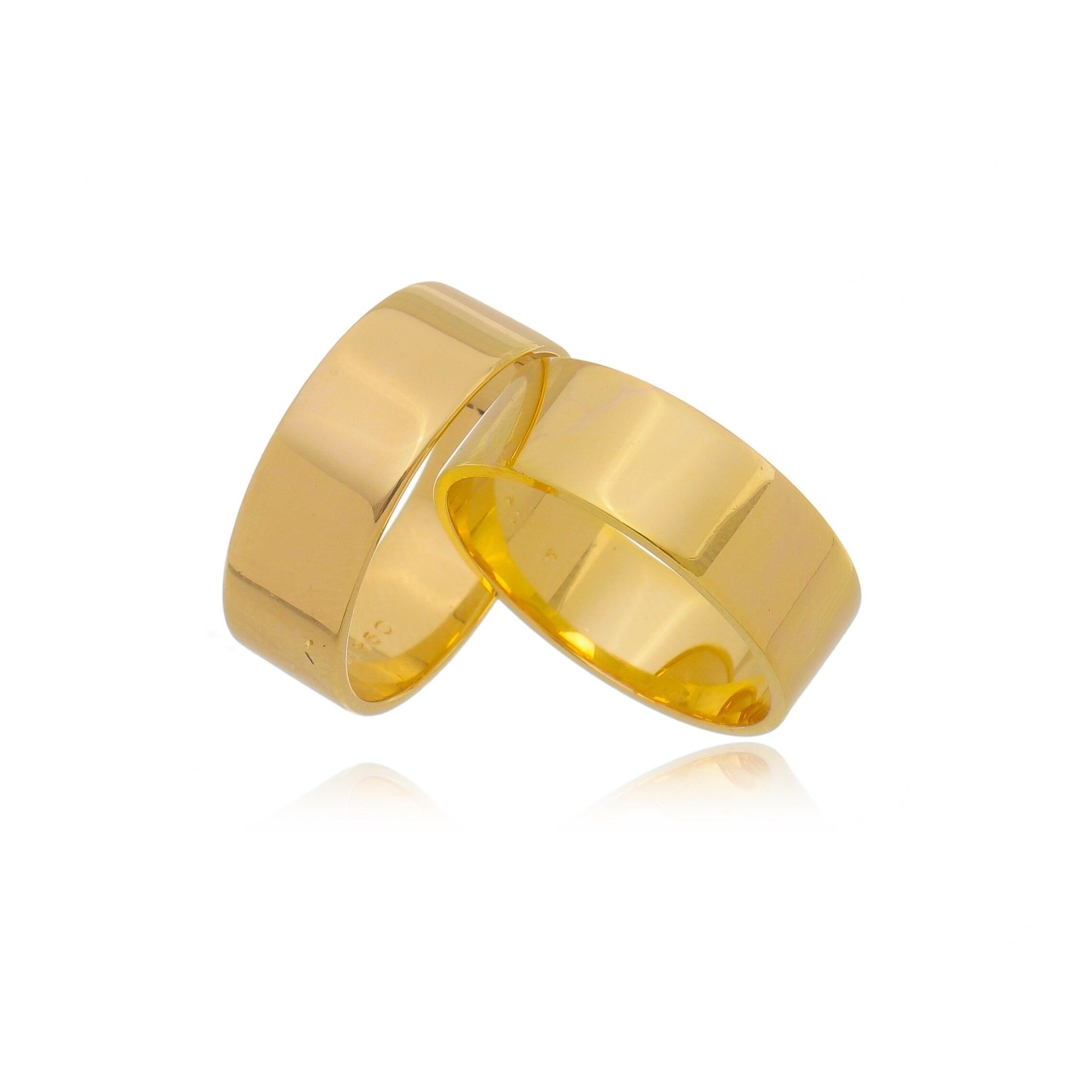 Par de Aliança Ouro 18K Tradicional - A000047 - Modelo Jóias