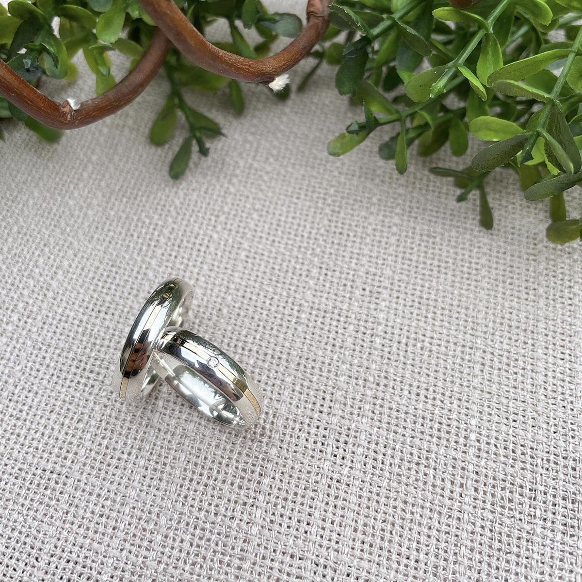 Par de Aliança Prata - A000328 - Modelo Jóias