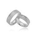 Par de Aliança Prata - A000340 - Modelo Jóias