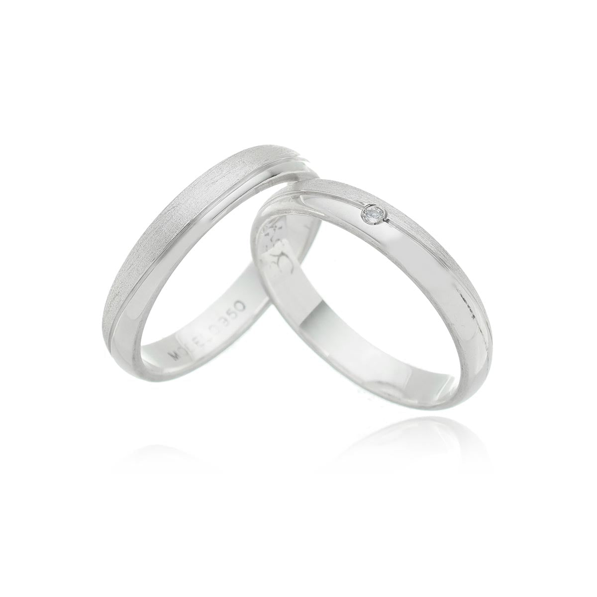 Par de Aliança Prata - A000363 - Modelo Jóias