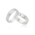 Par de Aliança Prata - A000365 - Modelo Jóias