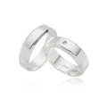 Par de Aliança Prata - A000366 - Modelo Jóias
