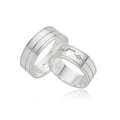 Par de Aliança Prata - A000385 - Modelo Jóias
