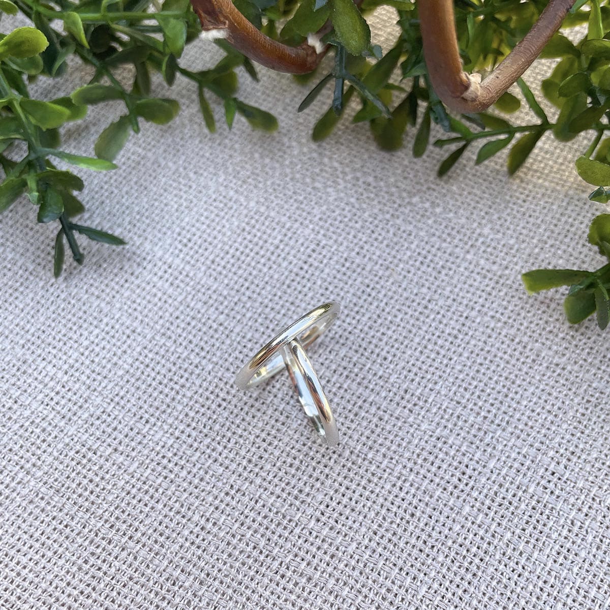 Par de Aliança Prata - A000395 - Modelo Jóias