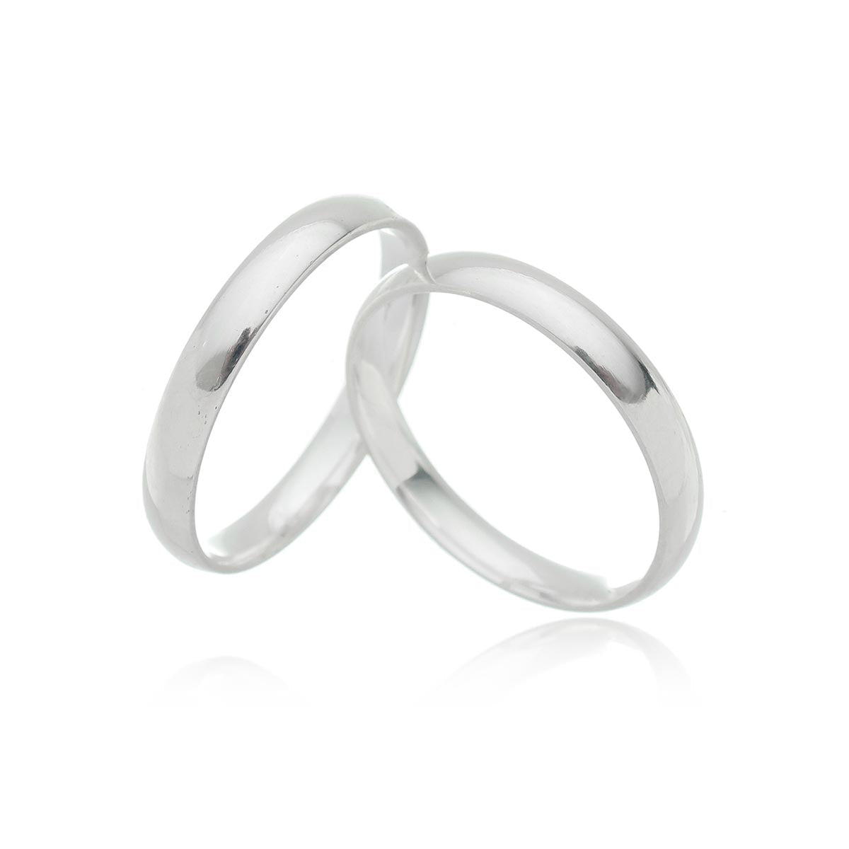 Par de Aliança Prata - A000396 - Modelo Jóias