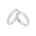 Par de Aliança Prata - A000397 - Modelo Jóias