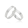 Par de Aliança Prata - A000400 - Modelo Jóias